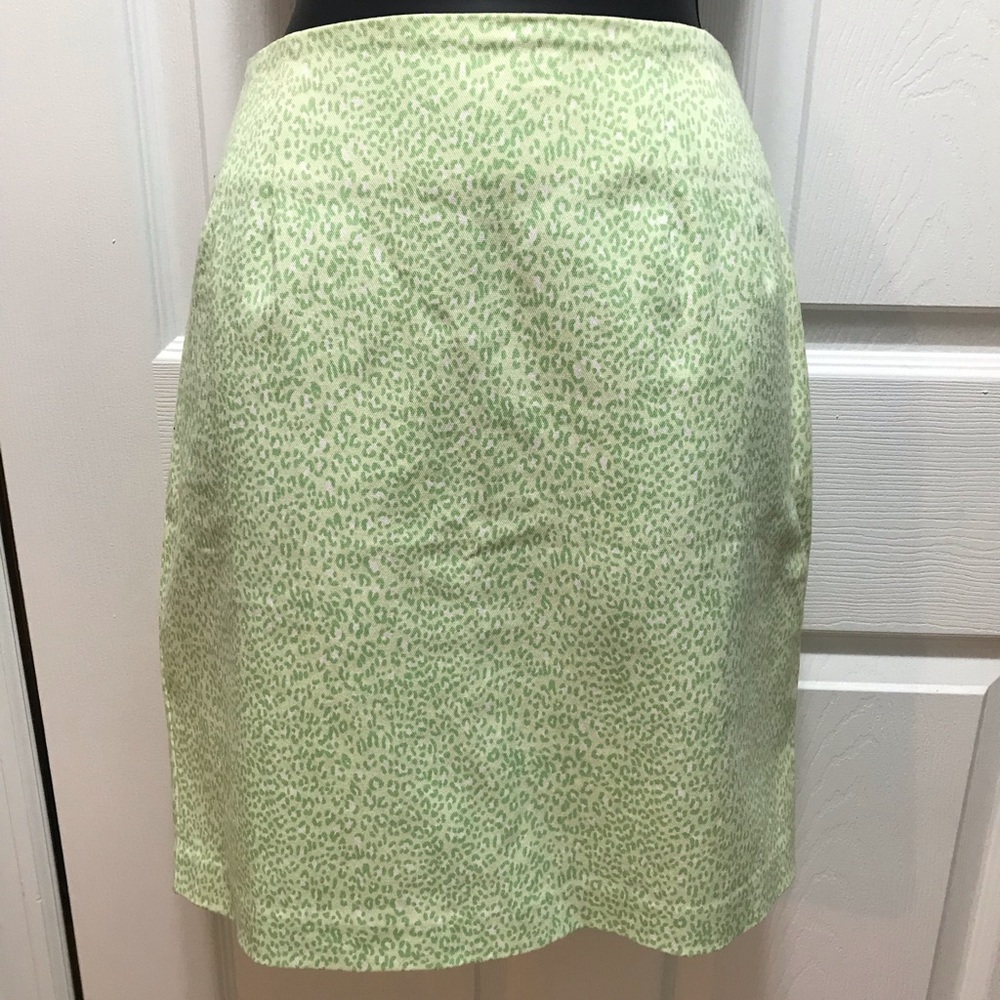 Leggiadro Leopard Print Skirt, Green, Size…
